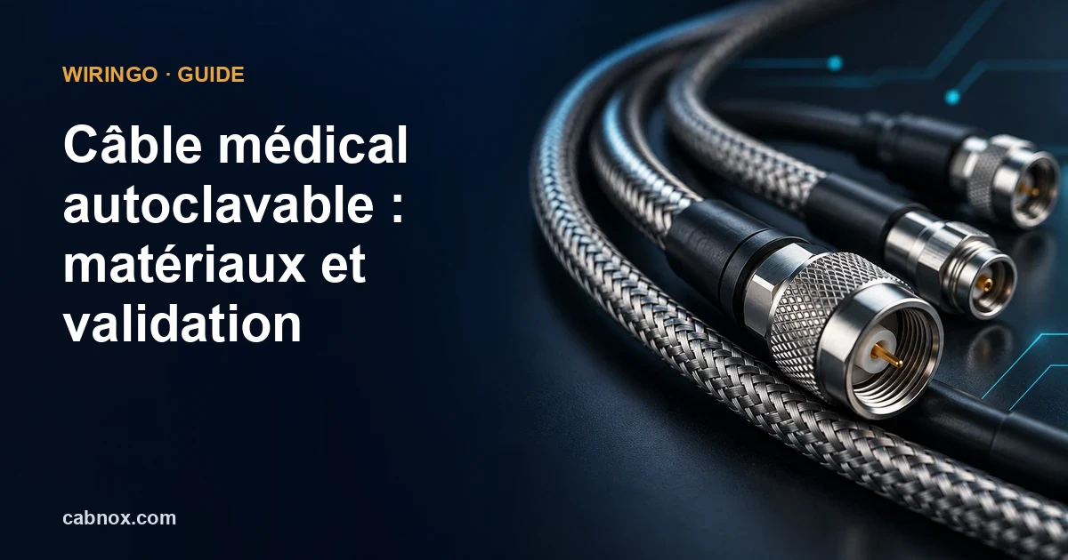 Câble médical autoclavable : matériaux et validation
