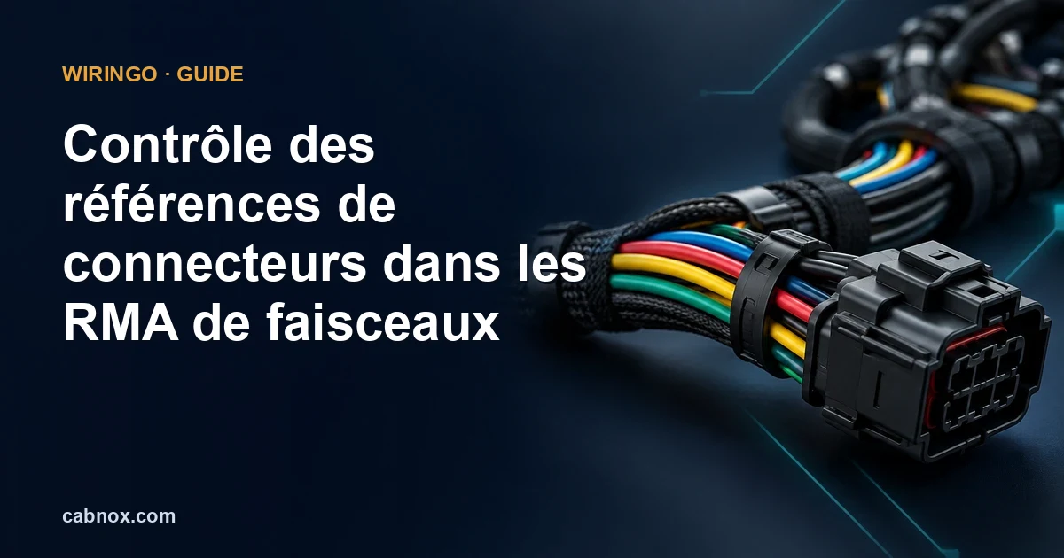 Contrôle des références de connecteurs dans les RMA de faisceaux