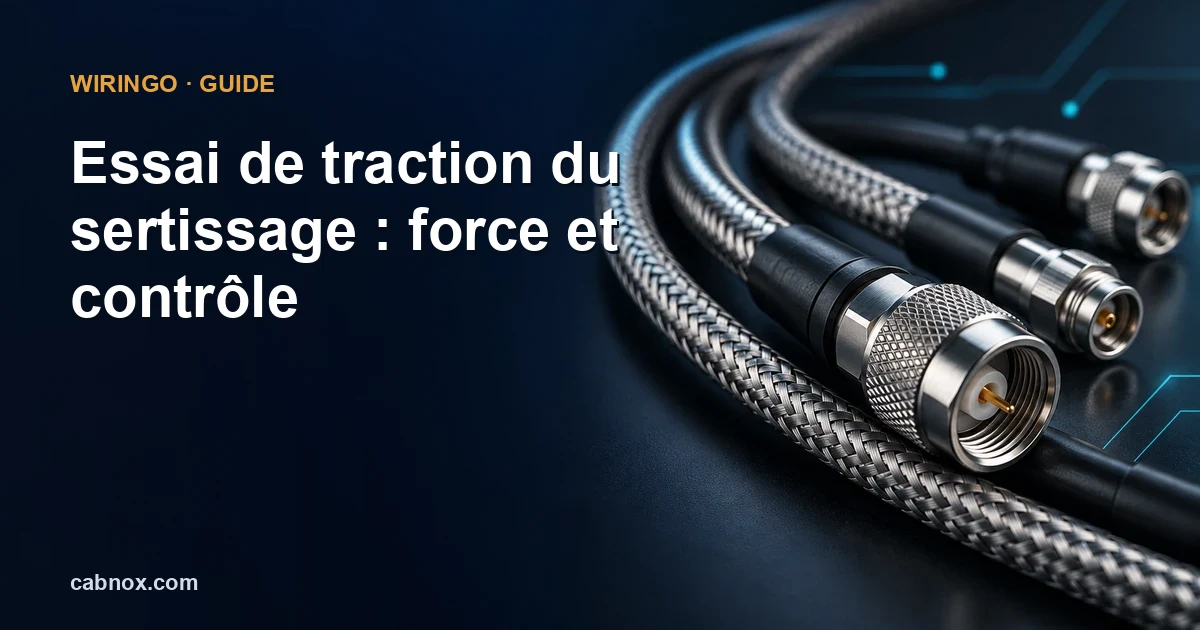 Essai de traction du sertissage : force et contrôle